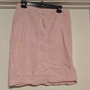 L.L. Bean Pink Striped Pencil Skirt
